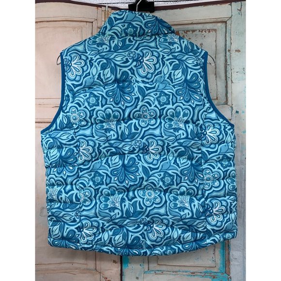 LLBean Down Feather Puffer Vest  L Reg Blue Reversible  Polyester Outer / Goose - Picture 4 of 8